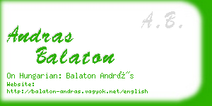 andras balaton business card